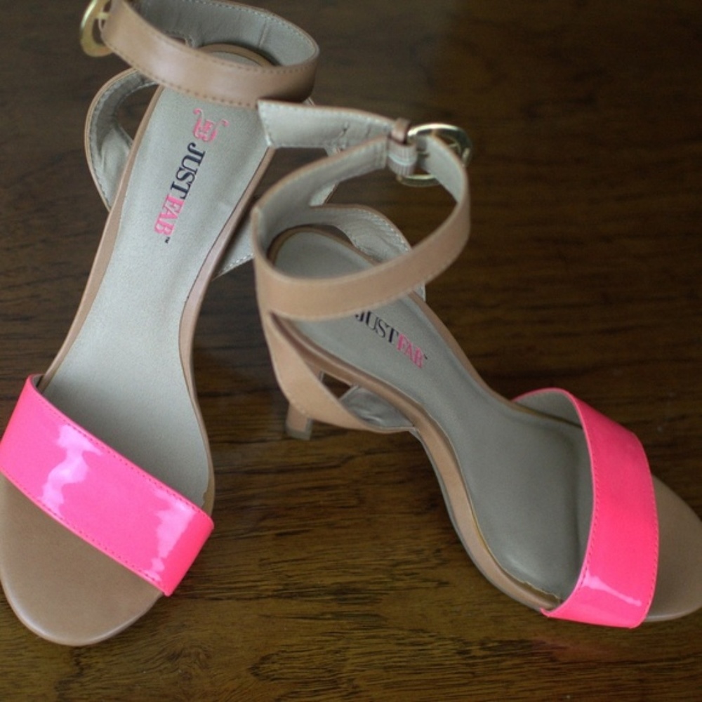 Just Fab Hot Pink Slingback Heels